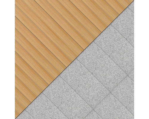 Trädäck och stenplattor för utomhusbruk