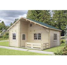 Trädgårdshus i trä med fönster och dörr