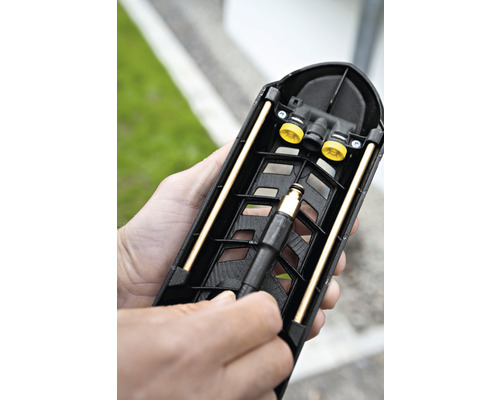 Trädgårdsslanganslutning till en sprinkler