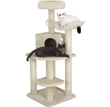 Klösträd med liggytor, koja och leksaker för katter