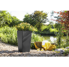 Självvattnande blomkruka LECHUZA Cubico Color plast 40x40x75cm skiffergrå