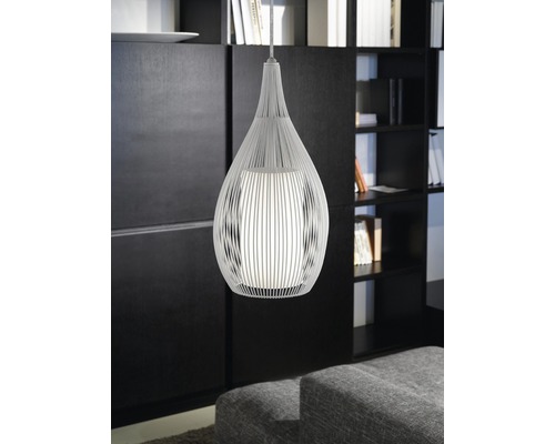 Taklampa med droppformad design och vertikala spjälor