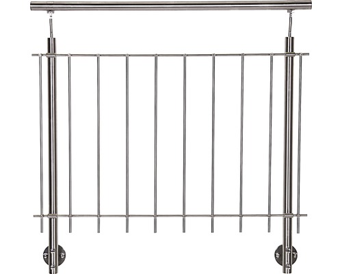 Räcke med metallgaller och rostfria stolpar för trappor och balkonger