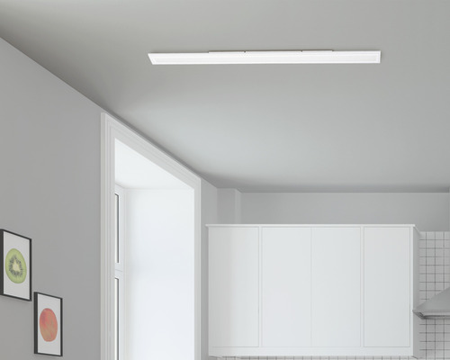 LED Panel EGLO LED Panel Crosslink 34W Lysdiod fast monterad 45x1195x100mm vit Taklampa i ett kök
