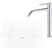 Tvättställsskål i keramik med blandare