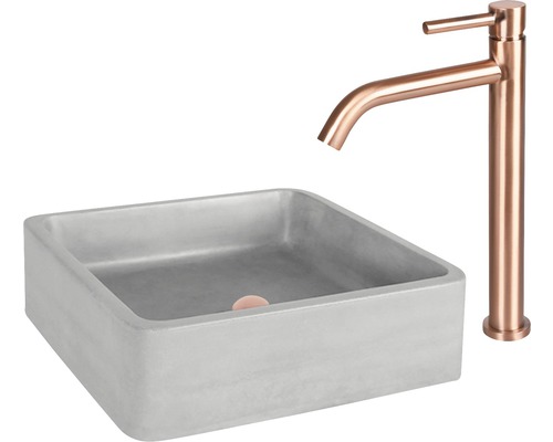 Tvättställ i betong med blandare