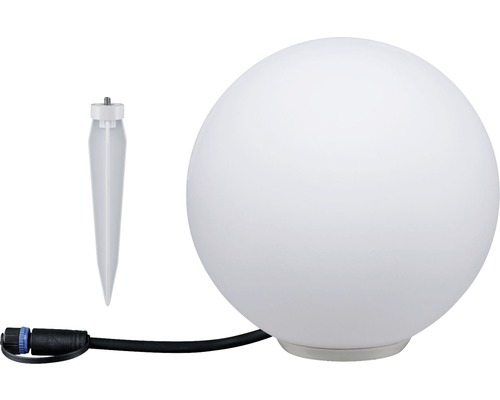 Globformad lampa med markspett och kabel