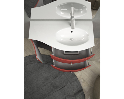 Tvättställ med öppen låda och tvättställsskål