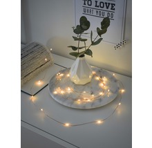 Ljusslinga KONSTSMIDE 1,9m 20 bärnstensfärgade LED timer koppar