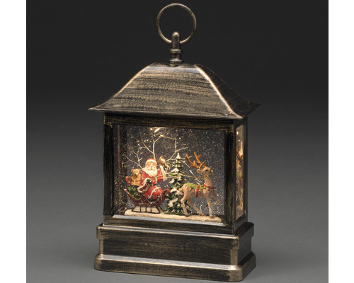 Dekorativ lykta med julmotiv och LED-belysning