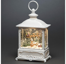 Dekorativ jullykta med jultomten i släde och vinterlandskap