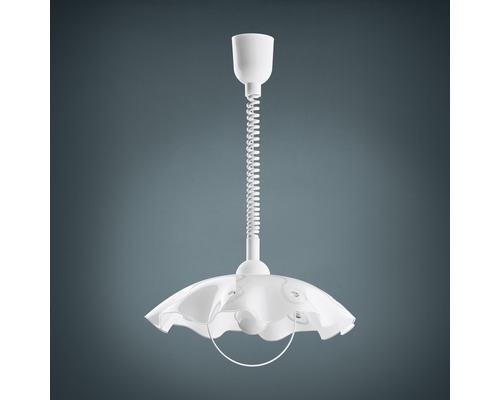 Hisslampa EGLO Vetro vit Vit hänglampa med spiralkabel och lampskärm