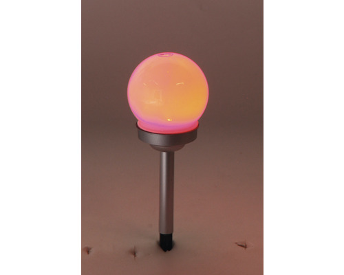 Trädgårdslampa med sfärisk lampskärm och markspett