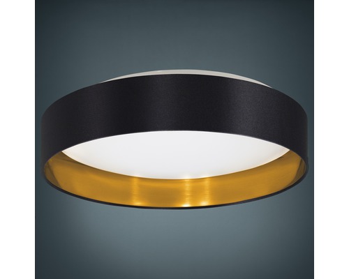 Plafond EGLO Maserlo LED Ø38cm svart/guld Rund taklampa med svart kant och guldfärgad insida
