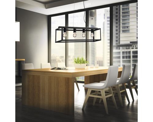 Taklampa BRILONER Black Steel 4-lågig L 750mm svart Taklampa BRILONER Black Steel 4-lågig L 750mm svart