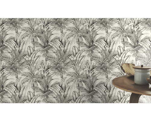 Tapet med palmträdmönster i rummet