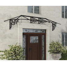 Entrédörrstak med filigran, svart metallram