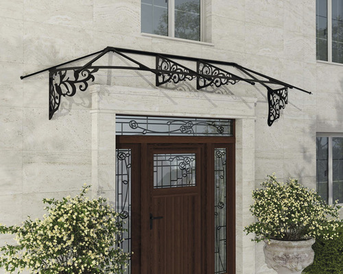 Entrédörrstak med filigran, svart metallram