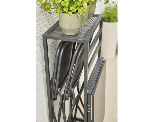 Fällbart bordset med ställning och växter