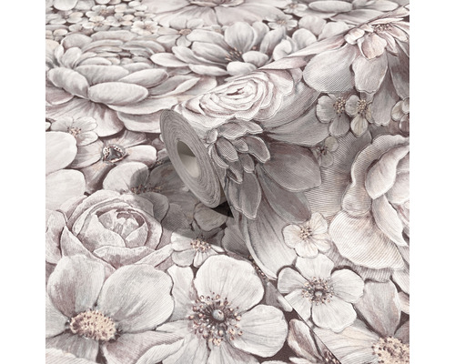 Tapetrulle med blommönster