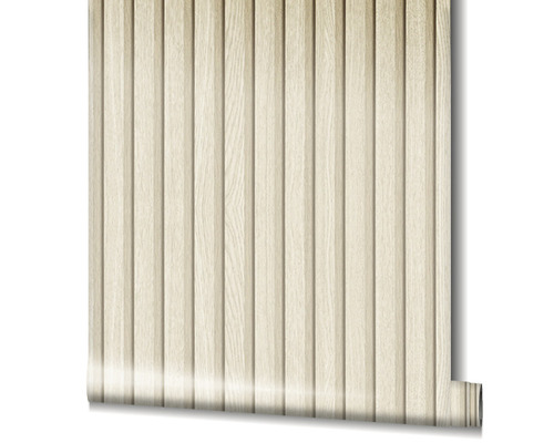 Tapetrulle med träpanel-look