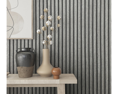 Dekorativa väggpaneler med trästruktur inomhus