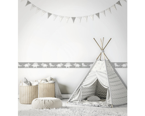 Barnrum med dinosauriekant, lektält och dekoration