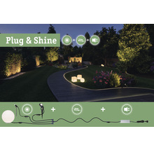Belyst trädgårdsgång med Plug and Shine-system