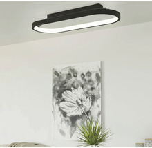 Oval taklampa i modernt vardagsrum