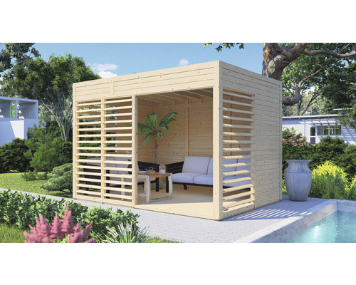 Paviljong BERTILO Unico 2 inkl. golv 7,9m² 337x234cm natur