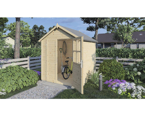 Redskapsbod KONSTA Fino 1 med golv 181x175cm natur Redskapsbod KONSTA Fino 1 med golv 181x175cm natur