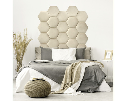 Textilpanel Hexagon beige 29x34cm