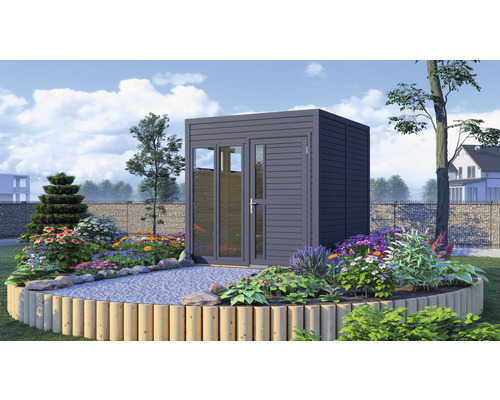 Friggebod BERTILO Cubo 2 Office inkl. golv 226x234cm antracit Friggebod BERTILO Cubo 2 Office inkl. golv 226x234cm antracit