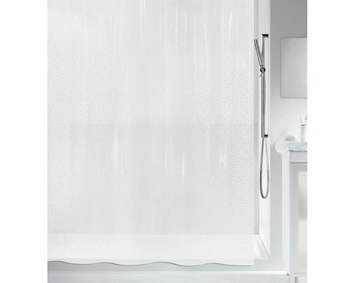Duschdraperi SPIRELLA Galet enfärgad vit transparent 180x200 cm