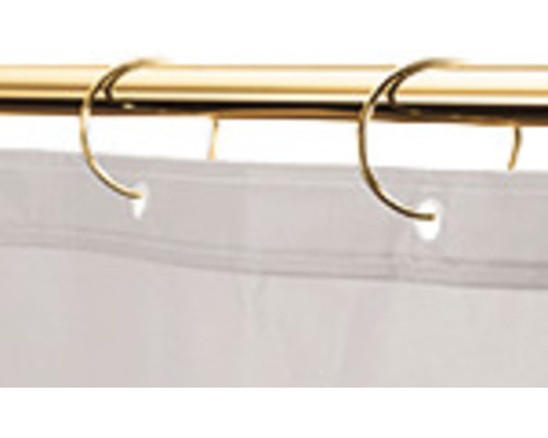 Duschdraperi med gardinringar på en duschstång