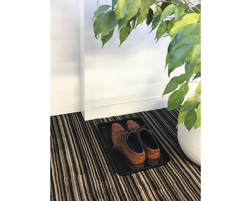 Skor på skobricka i hallen