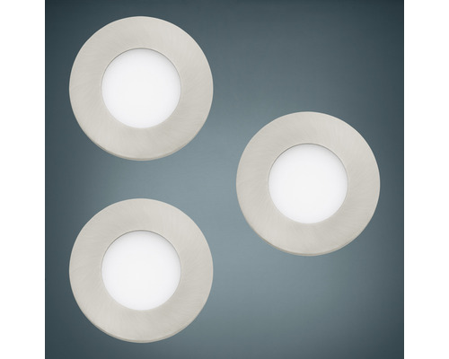 Tre runda LED-infällda spotlights