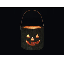 Dekorativ Halloweenlykta av trä med handtag
