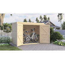 Cykelgarage/trädgårdsskjul BERTILO Fineline 207x103x143cm natur-thumb-0