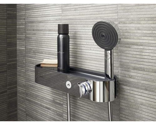 Duschstång med hylla för schampo och handdusch