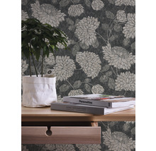 Tapet A.S. CRÉATION Blom xl svart 10,05x0,53m