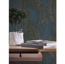 Tapet A.S. CRÉATION Palm petrol -gul 10,05x0,53m-thumb-4