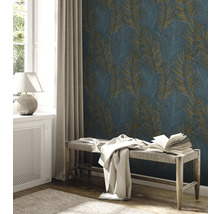 Tapet A.S. CRÉATION Palm petrol -gul 10,05x0,53m-thumb-2