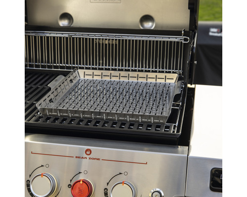 Grill med Sear Zone och varmhållningsgaller av metall