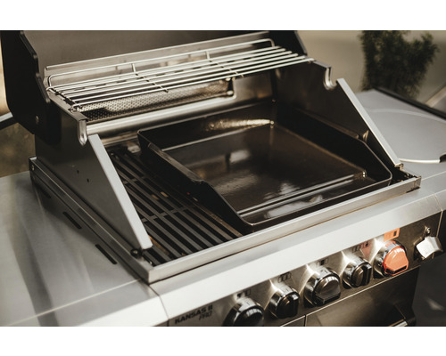 Gasolgrill med grillgaller och droppbricka