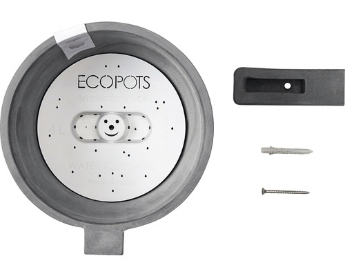 Ecopots Amsterdam väggblomkruka med vattenbehållare och fästmaterial