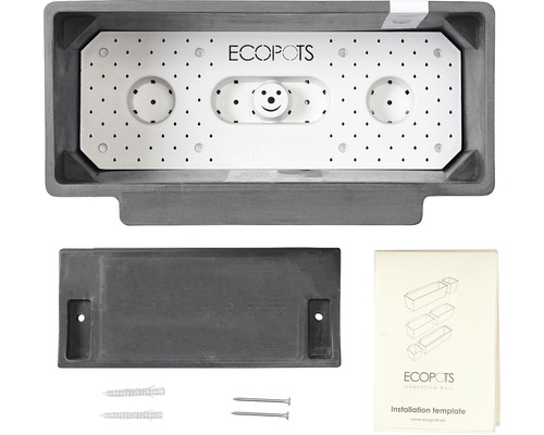 Ecobots blomlåda Manhattan med tillbehör för väggmontering