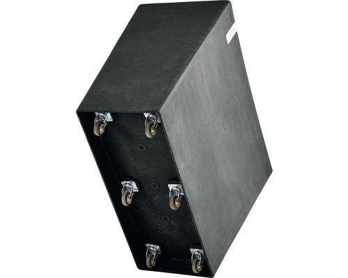 Svart planteringskärl med hjul för enkel transport