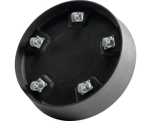 Undersida av en växtlåda med hjul