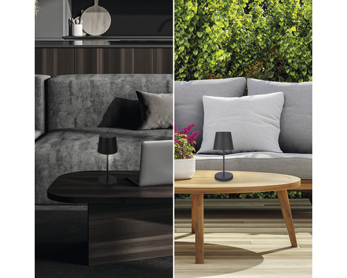 Svart bordslampa för inom- och utomhusbruk